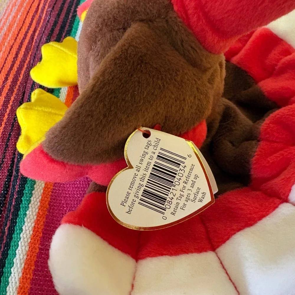 Ty Beanie Baby Gobbles the Turkey 1996 Vintage Plush Style 4034 with Tags